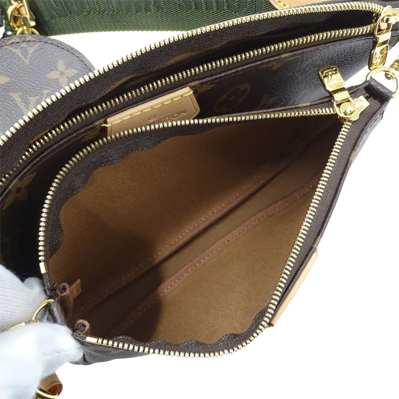 路易威登 Monogram Multi Pochette Accessoires 單肩包，卡其色，M44813，棕色，迷你手拿包，女士-5