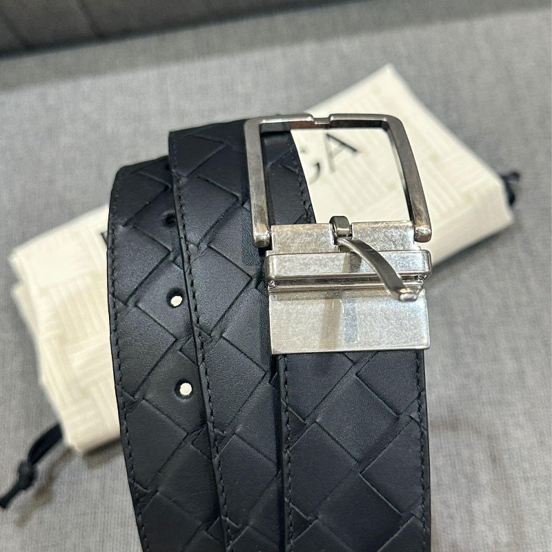 💎Han's house精品服飾💎 BOTTEGA VENETA BV 雙面用 編織 皮帶 真皮 寬3.5cm  原價24800-6