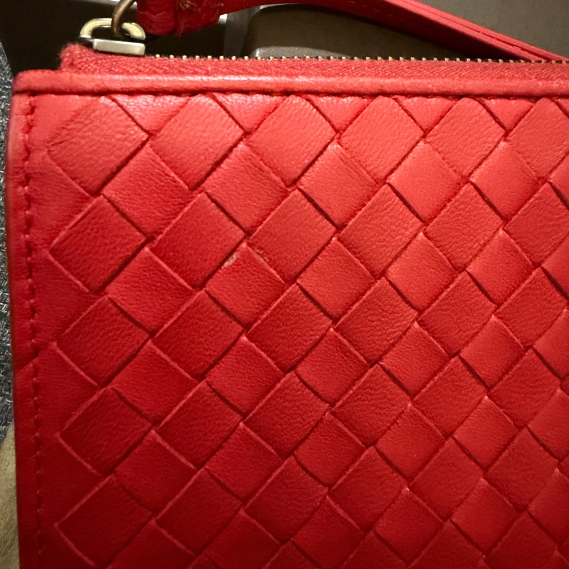 BOTTEGA VENETA 正品 S01518353S  紅編織 長夾-1