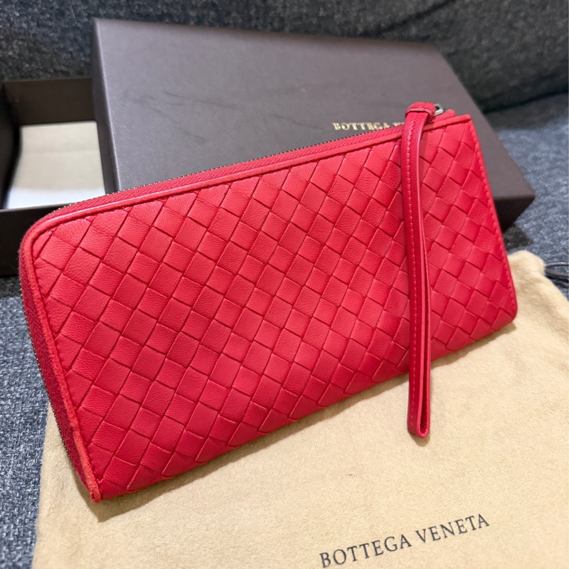 BOTTEGA VENETA 正品 S01518353S  紅編織 長夾-2