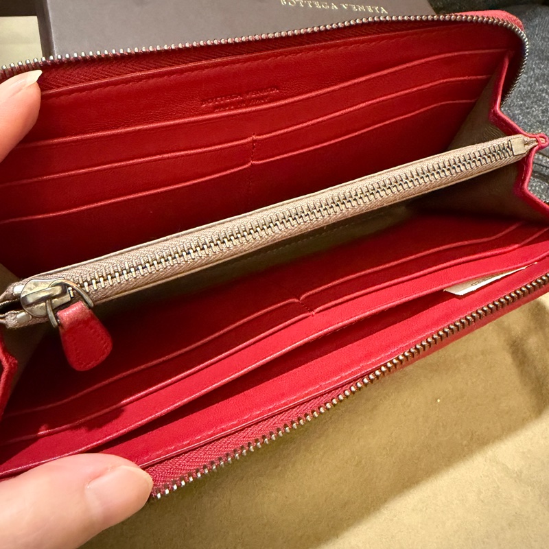 BOTTEGA VENETA 正品 S01518353S  紅編織 長夾-3