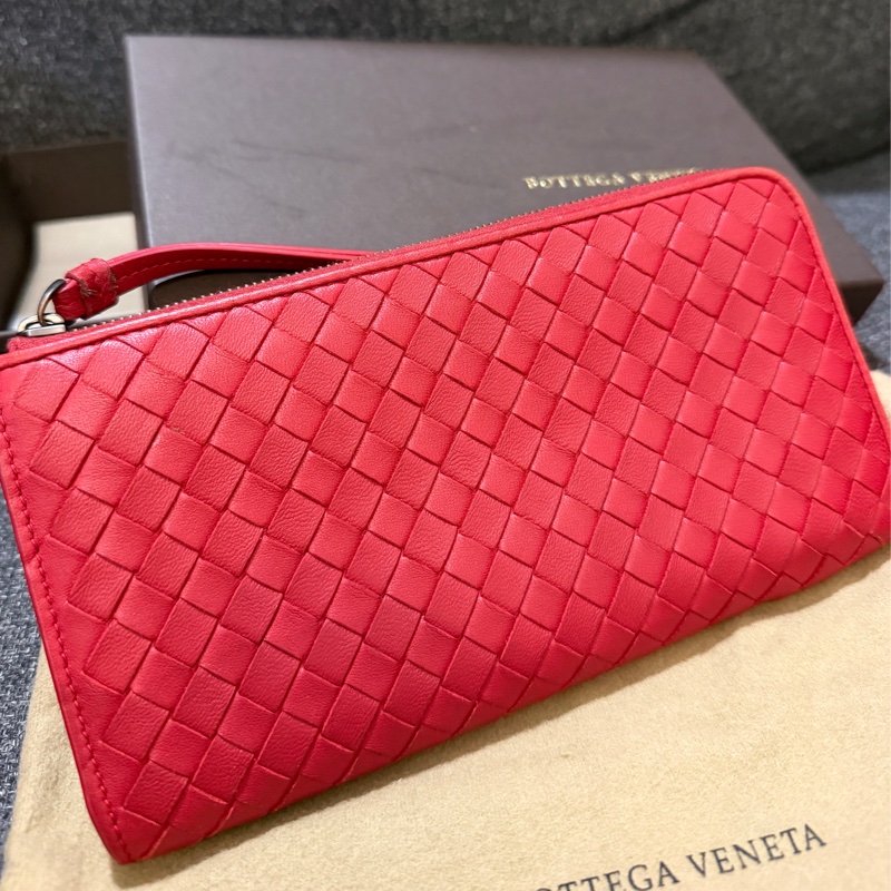 BOTTEGA VENETA 正品 S01518353S  紅編織 長夾-9