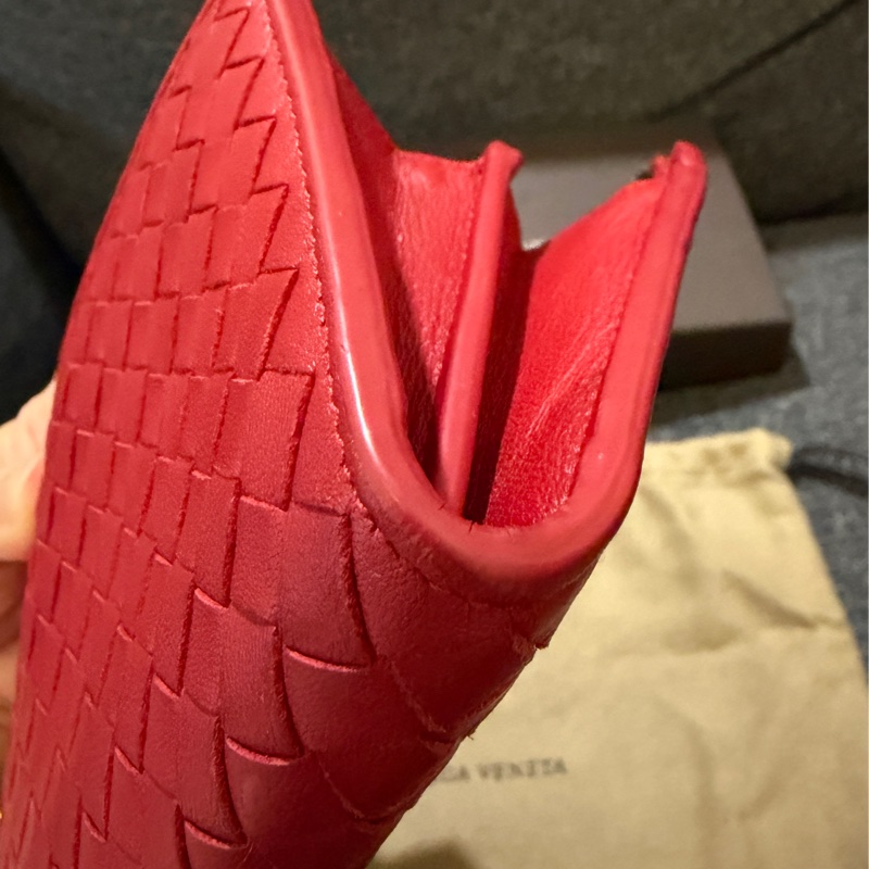 BOTTEGA VENETA 正品 S01518353S  紅編織 長夾-12
