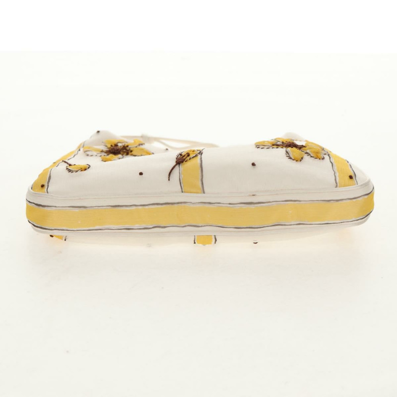 【日本直送】PRADA 雪紡海葵鏈條單肩包 絲綢 白色 正品 156180V-4