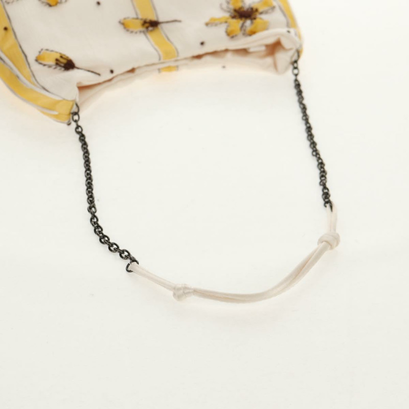 【日本直送】PRADA 雪紡海葵鏈條單肩包 絲綢 白色 正品 156180V-6