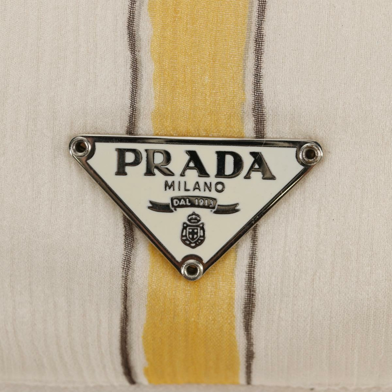 【日本直送】PRADA 雪紡海葵鏈條單肩包 絲綢 白色 正品 156180V-18