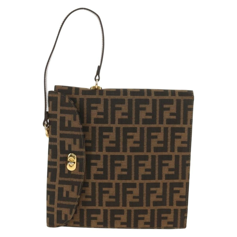 【日本直送】FENDI Zucca帆布手提包 黑色棕色 正品 156483V-1