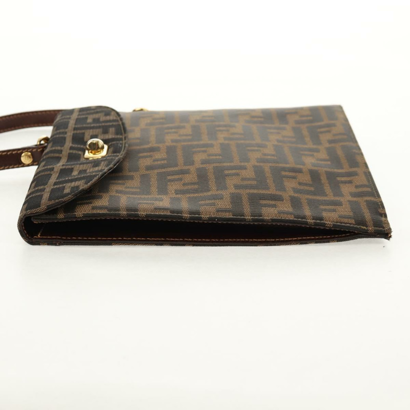 【日本直送】FENDI Zucca帆布手提包 黑色棕色 正品 156483V-2