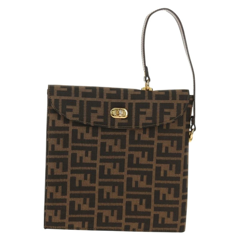 【日本直送】FENDI Zucca帆布手提包 黑色棕色 正品 156483V-12