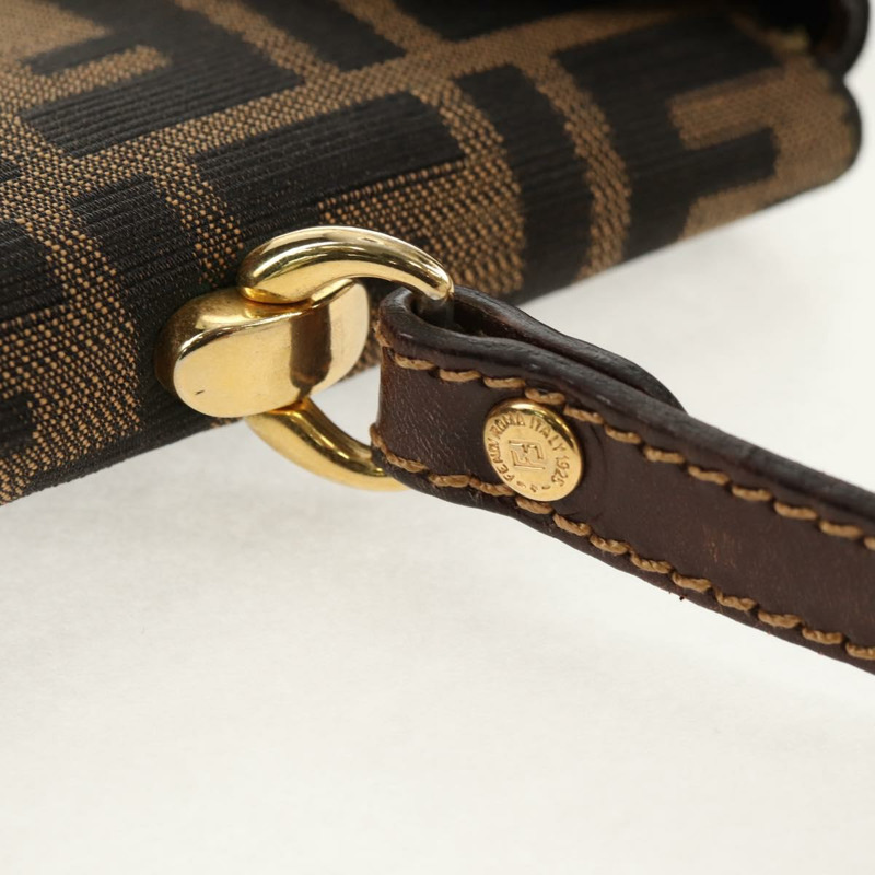 【日本直送】FENDI Zucca帆布手提包 黑色棕色 正品 156483V-17