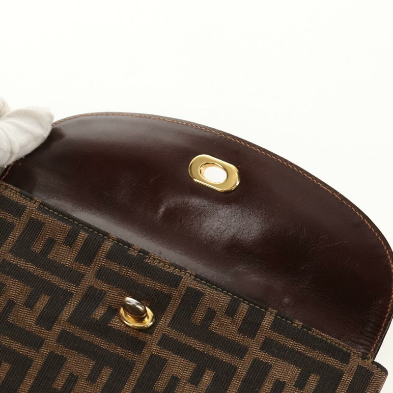 【日本直送】FENDI Zucca帆布手提包 黑色棕色 正品 156483V-19