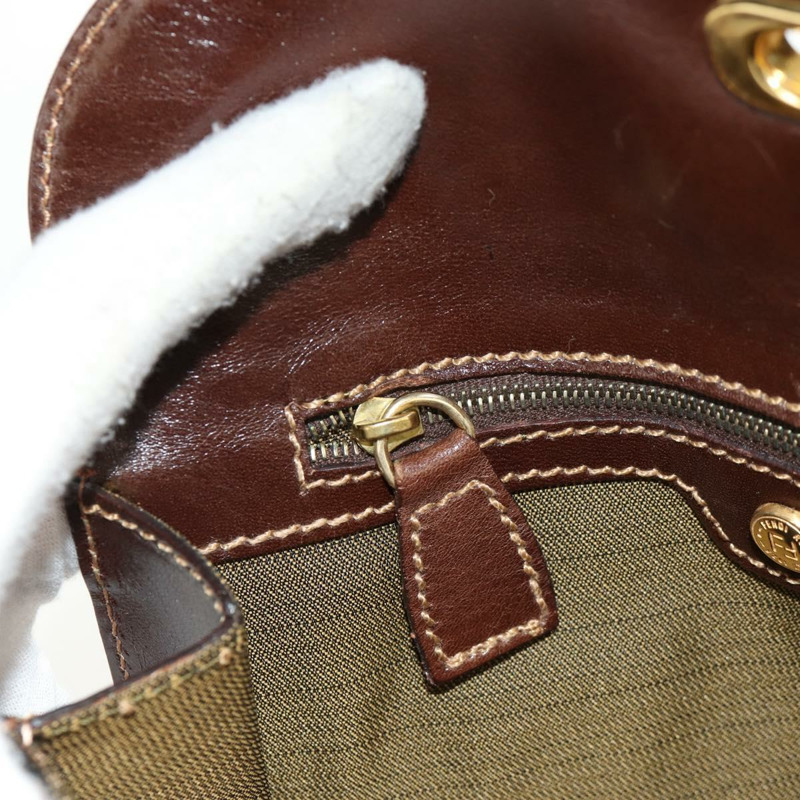 【日本直送】FENDI Zucca帆布手提包 黑色棕色 正品 156483V-24