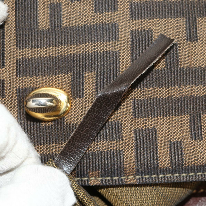 【日本直送】FENDI Zucca帆布手提包 黑色棕色 正品 156483V-27