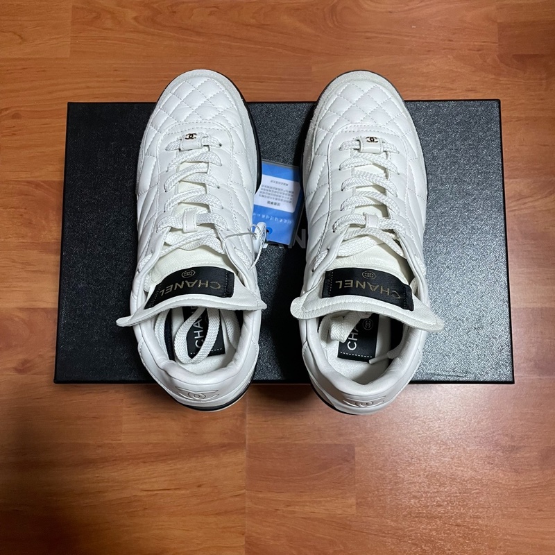 Chanel德訓鞋 香奈兒徽標低幫休閑鞋 女款 白色 尺碼:36碼-3