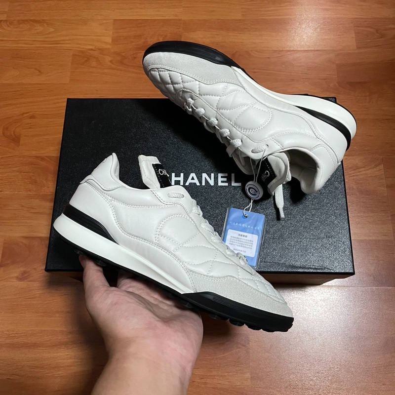 Chanel德訓鞋 香奈兒徽標低幫休閑鞋 女款 白色 尺碼:36碼-7