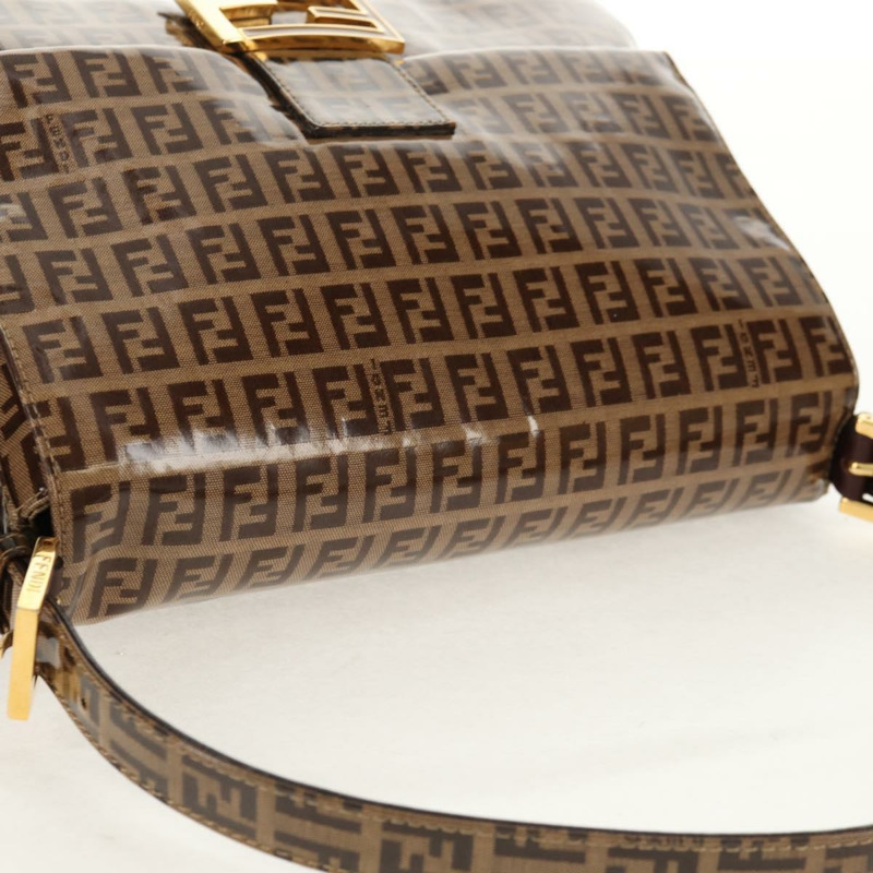 【日本直送】FENDI Zucchino帆布Mamma Baguette手袋琺瑯米色金色正品yk20093V-5