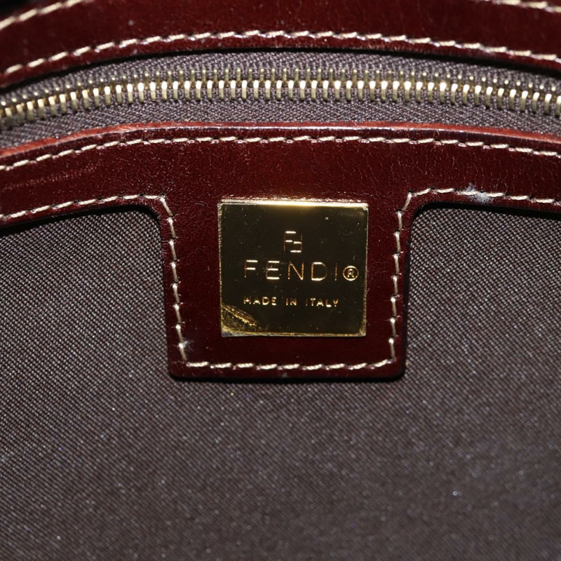 【日本直送】FENDI Zucchino帆布Mamma Baguette手袋琺瑯米色金色正品yk20093V-21