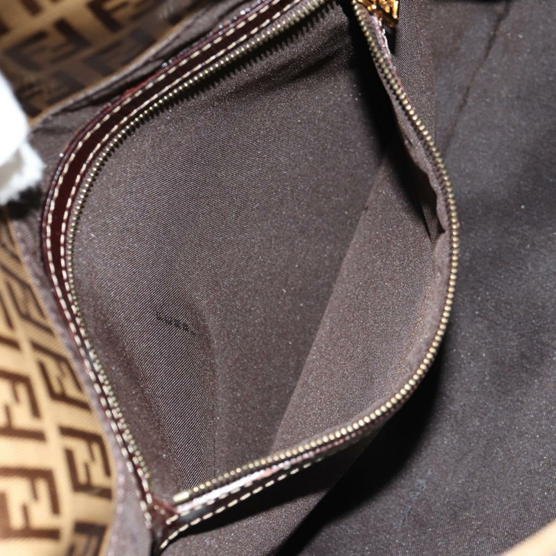 【日本直送】FENDI Zucchino帆布Mamma Baguette手袋琺瑯米色金色正品yk20093V-25