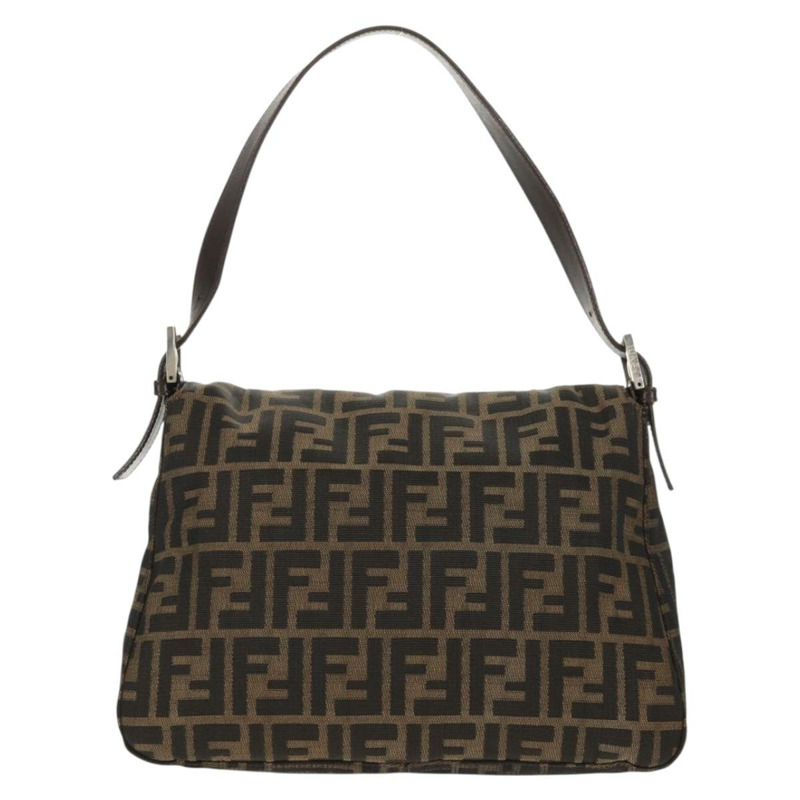 【日本直送】FENDI Zucca帆布Mamma Baguette單肩包 黑色棕色 正品 yk20092V-1