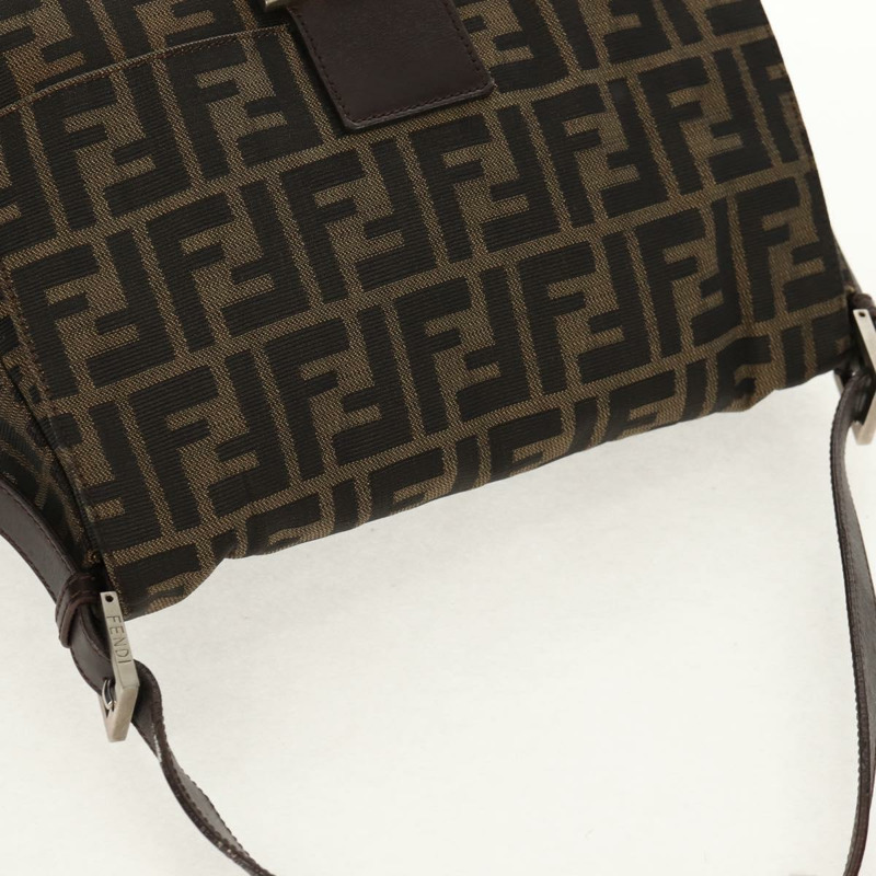 【日本直送】FENDI Zucca帆布Mamma Baguette單肩包 黑色棕色 正品 yk20092V-5