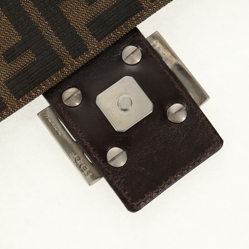 【日本直送】FENDI Zucca帆布Mamma Baguette單肩包 黑色棕色 正品 yk20092V-8