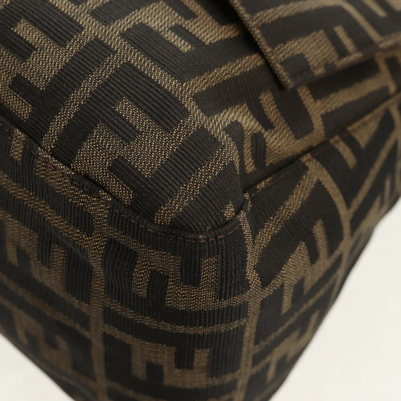 【日本直送】FENDI Zucca帆布Mamma Baguette單肩包 黑色棕色 正品 yk20092V-15