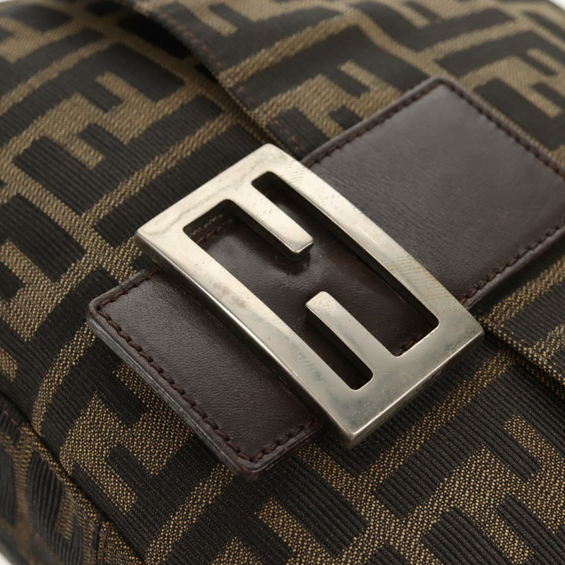 【日本直送】FENDI Zucca帆布Mamma Baguette單肩包 黑色棕色 正品 yk20092V-18