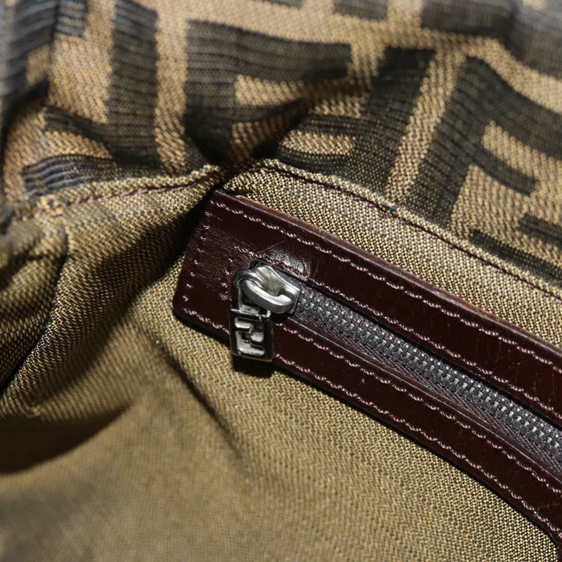 【日本直送】FENDI Zucca帆布Mamma Baguette單肩包 黑色棕色 正品 yk20092V-23