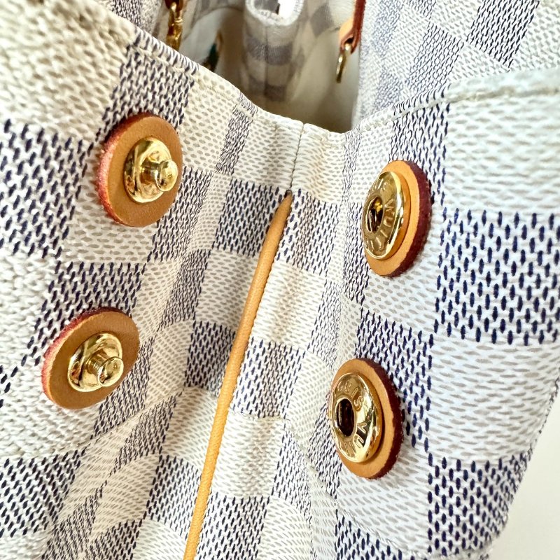 LV 限量 絕版 Cabas MM 白色 棋盤格 雙肩 托特包 購物包 N41375-5