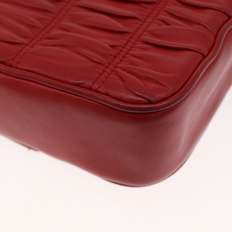 【日本直送】PRADA 鏈條納帕皮革 Goful 單肩包 紅色 銀色 正品 157786-14