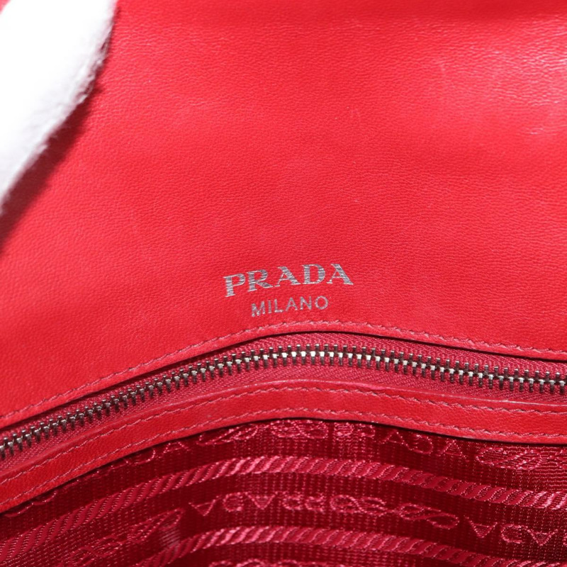 【日本直送】PRADA 鏈條納帕皮革 Goful 單肩包 紅色 銀色 正品 157786-18