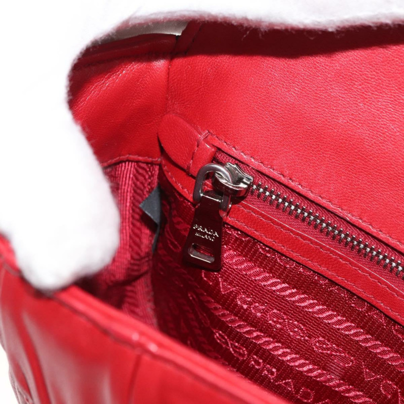 【日本直送】PRADA 鏈條納帕皮革 Goful 單肩包 紅色 銀色 正品 157786-21