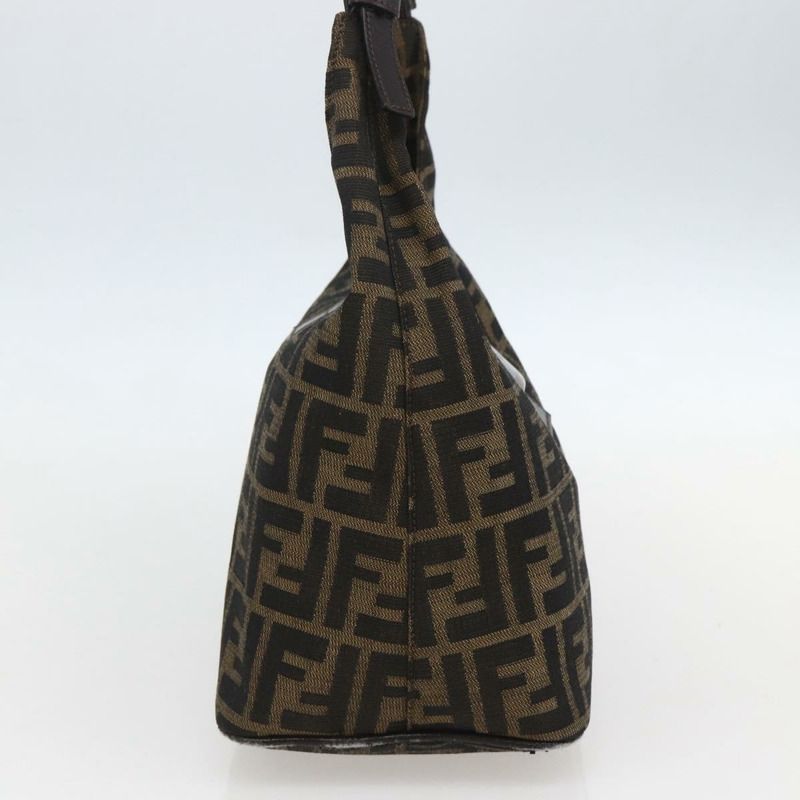 【日本直送】FENDI Zucca帆布Mamma Baguette單肩包 黑色棕色 正品 156656V-2