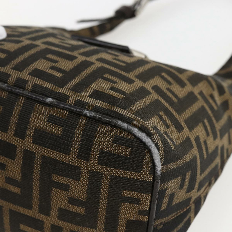 【日本直送】FENDI Zucca帆布Mamma Baguette單肩包 黑色棕色 正品 156656V-7