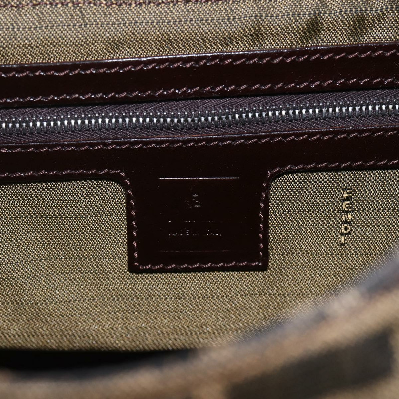 【日本直送】FENDI Zucca帆布Mamma Baguette單肩包 黑色棕色 正品 156656V-18