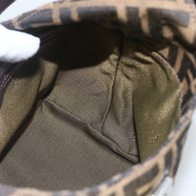 【日本直送】FENDI Zucca帆布Mamma Baguette單肩包 黑色棕色 正品 156656V-20