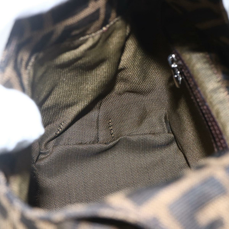 【日本直送】FENDI Zucca帆布Mamma Baguette單肩包 黑色棕色 正品 156656V-21