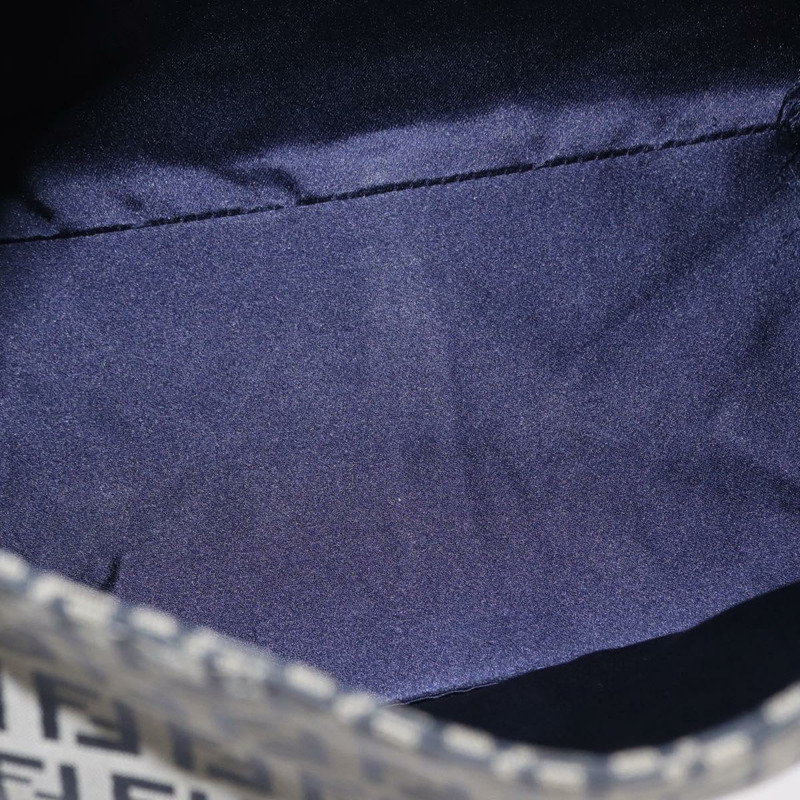 【日本直送】FENDI Zucchino 帆布 Mamma Baguette 單肩包 海軍藍 銀色 正品 156654V-9