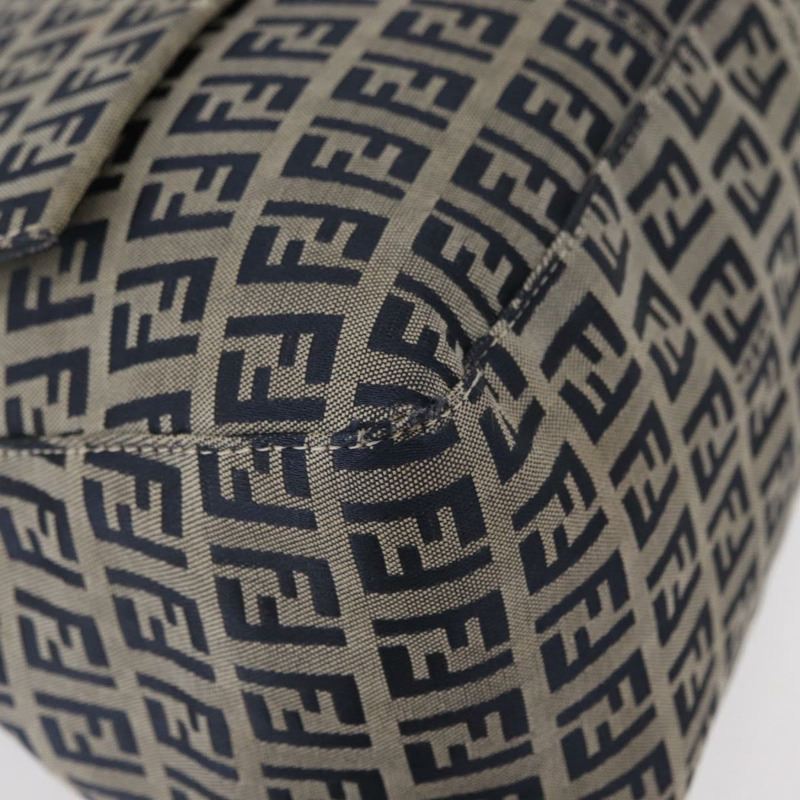 【日本直送】FENDI Zucchino 帆布 Mamma Baguette 單肩包 海軍藍 銀色 正品 156654V-14