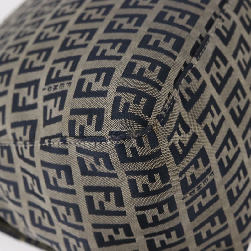 【日本直送】FENDI Zucchino 帆布 Mamma Baguette 單肩包 海軍藍 銀色 正品 156654V-16