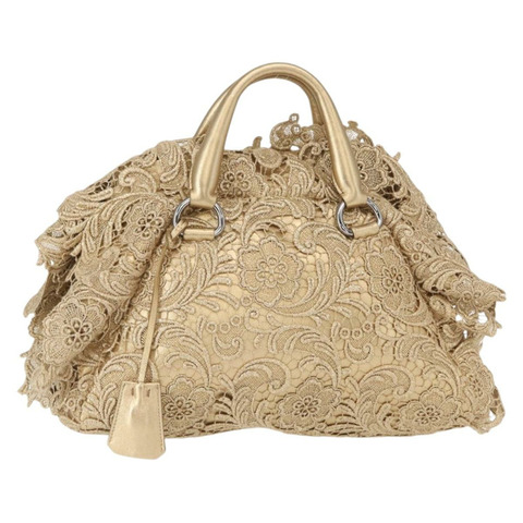 PRADA Race 手提包 皮革 金色 正品 156645SAM