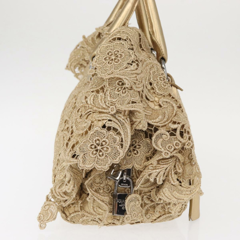 【日本直送】PRADA Race 手提包 皮革 金色 正品 156645SAM-3