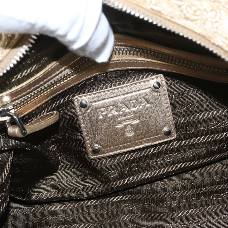 【日本直送】PRADA Race 手提包 皮革 金色 正品 156645SAM-19