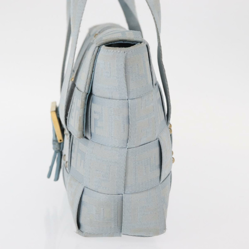 【日本直送】FENDI Zucca帆布手提包 淺藍色 金色 正品 151194V-2