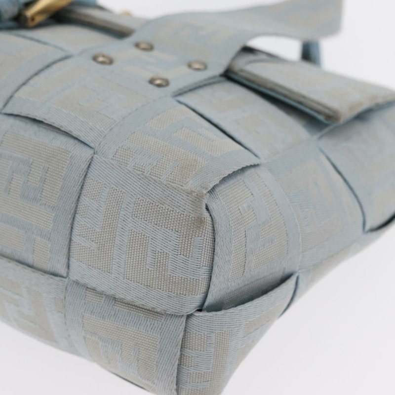 【日本直送】FENDI Zucca帆布手提包 淺藍色 金色 正品 151194V-8