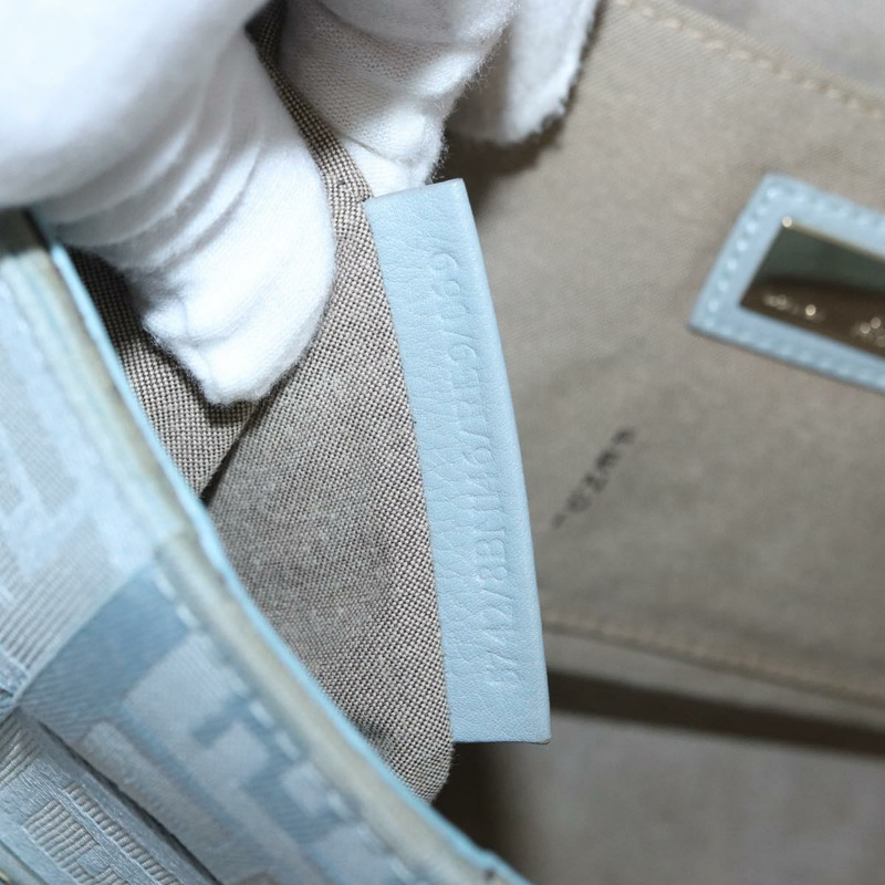 【日本直送】FENDI Zucca帆布手提包 淺藍色 金色 正品 151194V-11