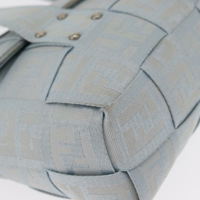 【日本直送】FENDI Zucca帆布手提包 淺藍色 金色 正品 151194V-13