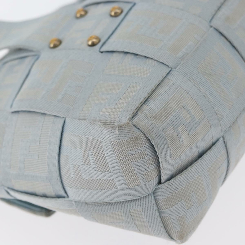 【日本直送】FENDI Zucca帆布手提包 淺藍色 金色 正品 151194V-14