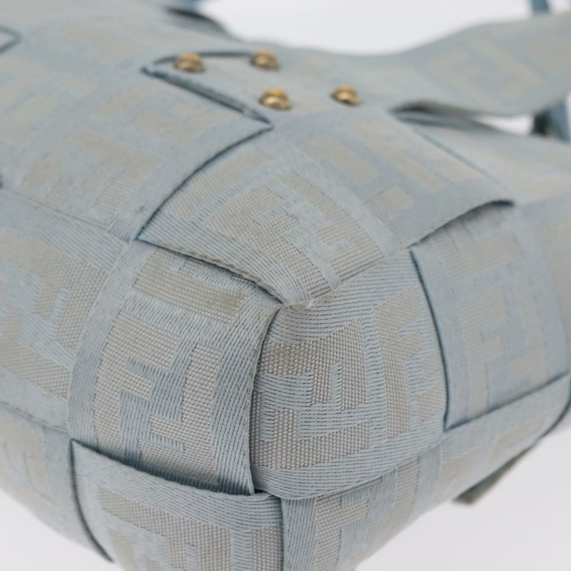 【日本直送】FENDI Zucca帆布手提包 淺藍色 金色 正品 151194V-15