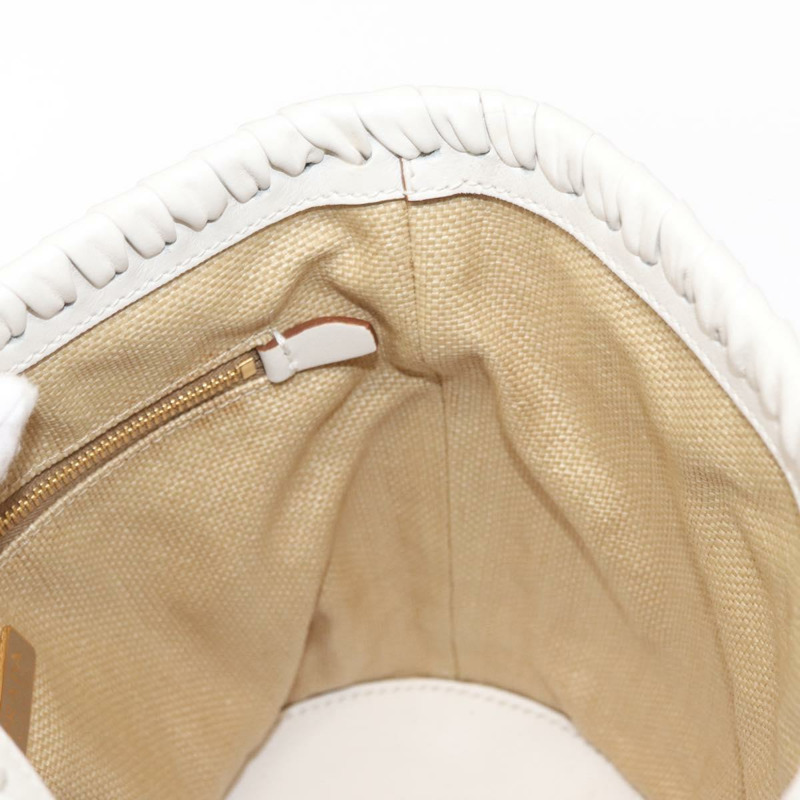 【日本直送】PRADA 肩背包 Saffiano 皮革 Raffia 米色金色 正品 155954SAM-22